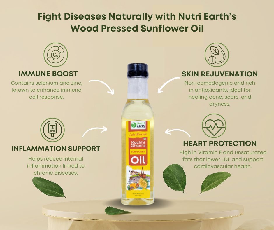 Wooden Cold Pressed Sunflower Oil