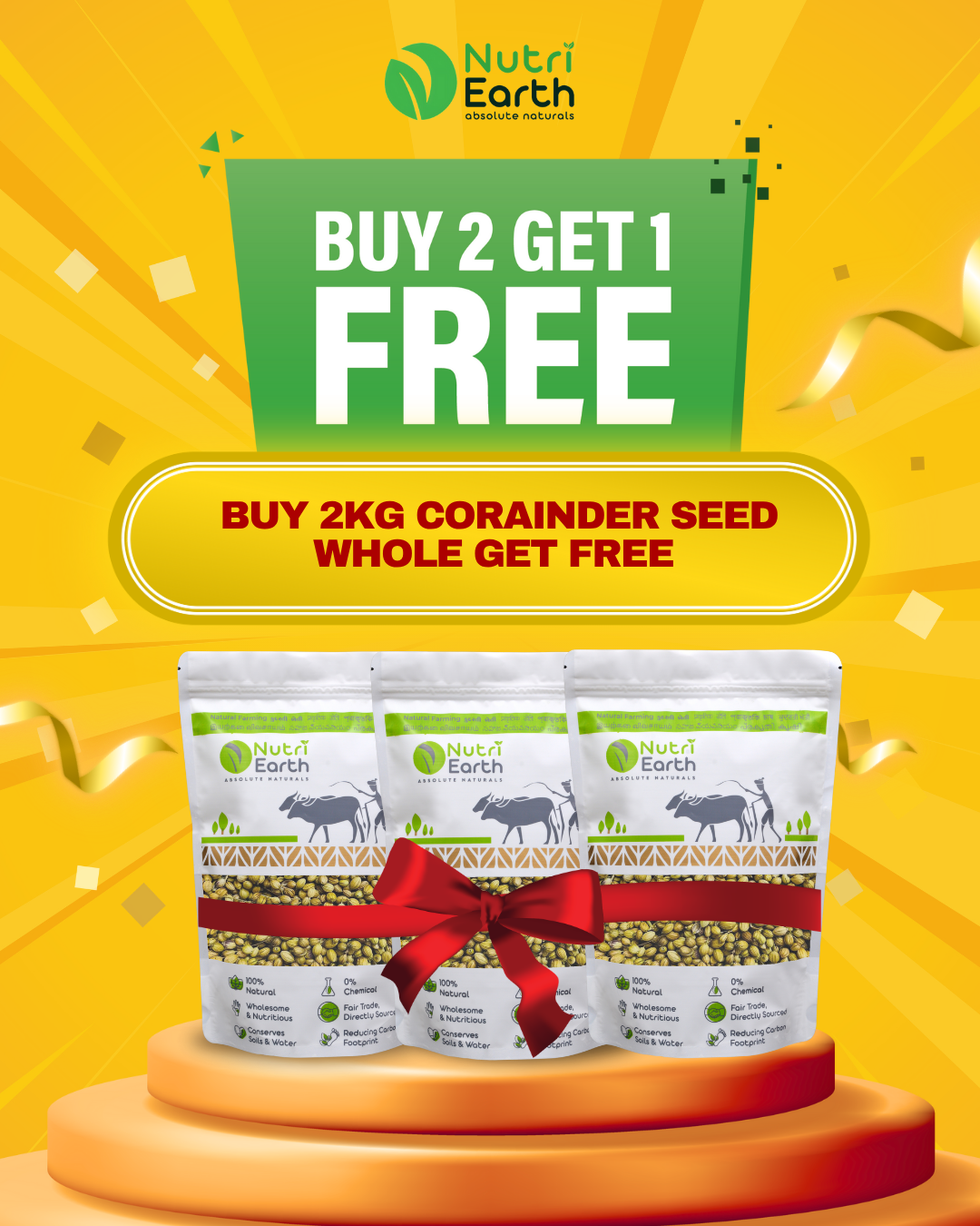 BUY 2KG CORAINDER SEED WHOLE GET 1KG FREE