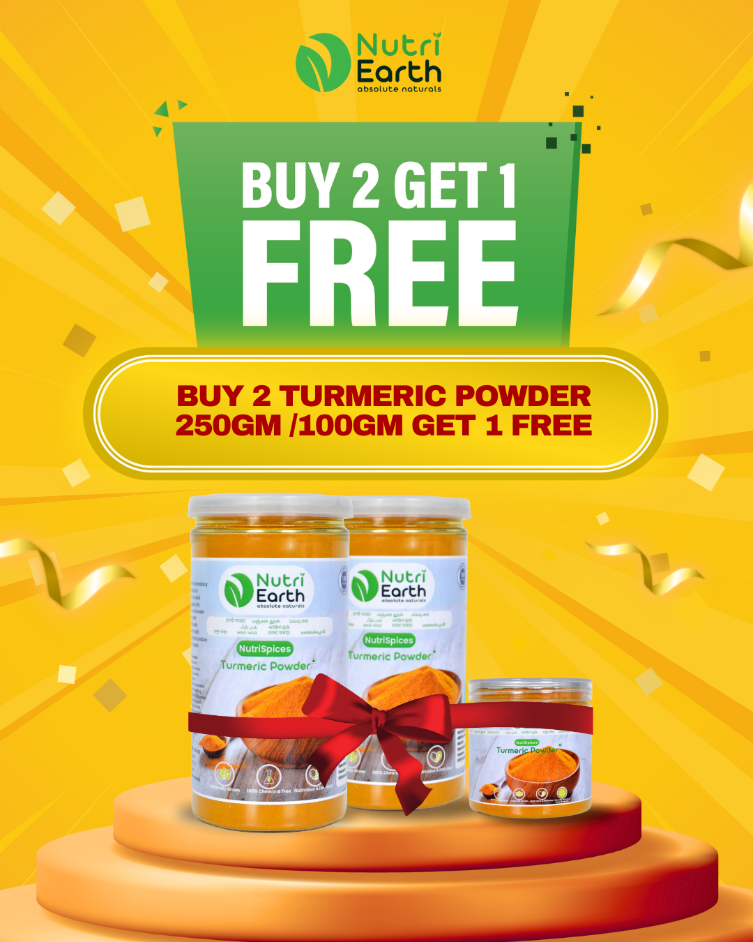 BUY 2 TURMERIC POWDER 250GM GET 1 FREE