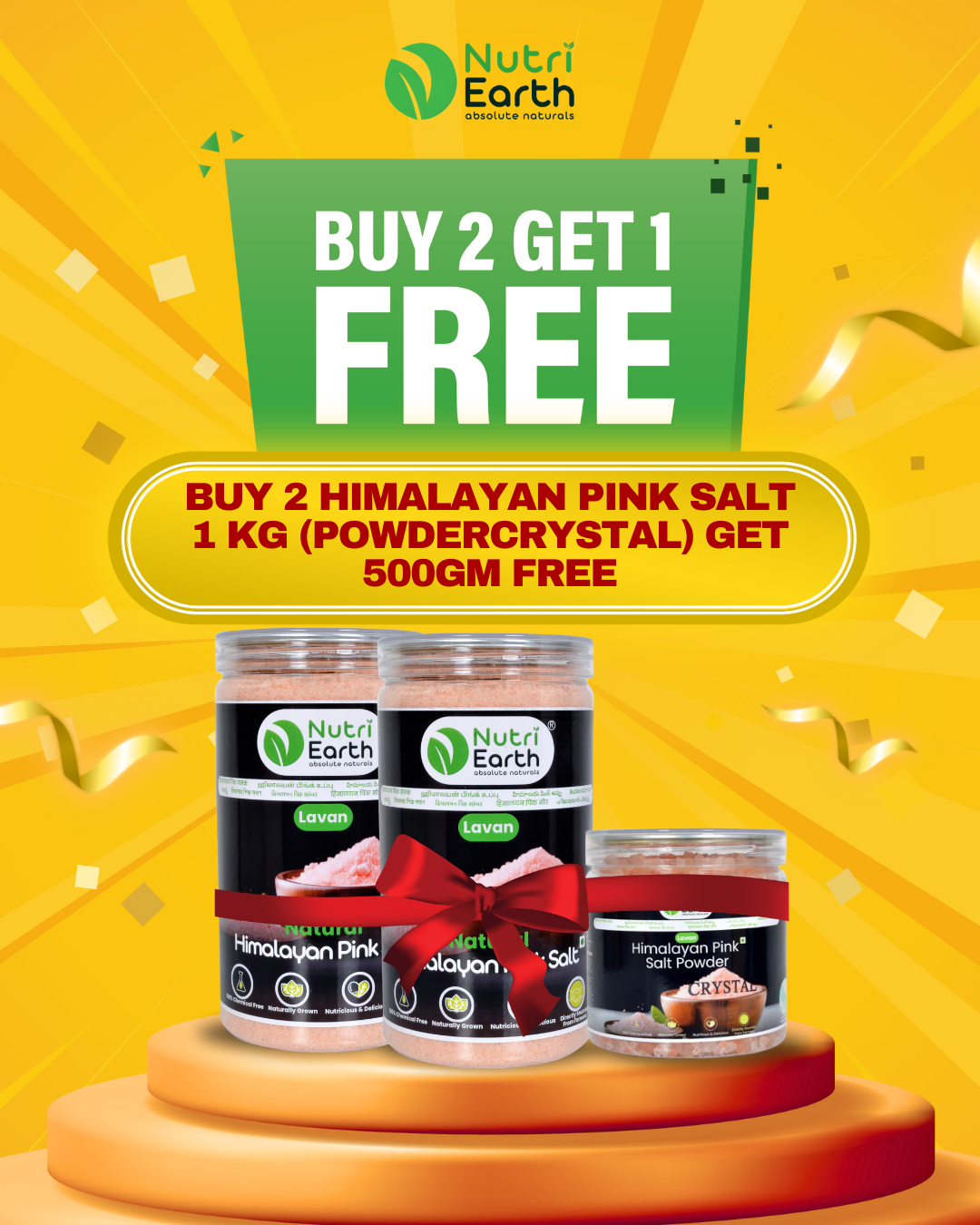 BUY 2 HIMALAYAN PINK SALT 1 KG (POWDER) GET 500GM FREE