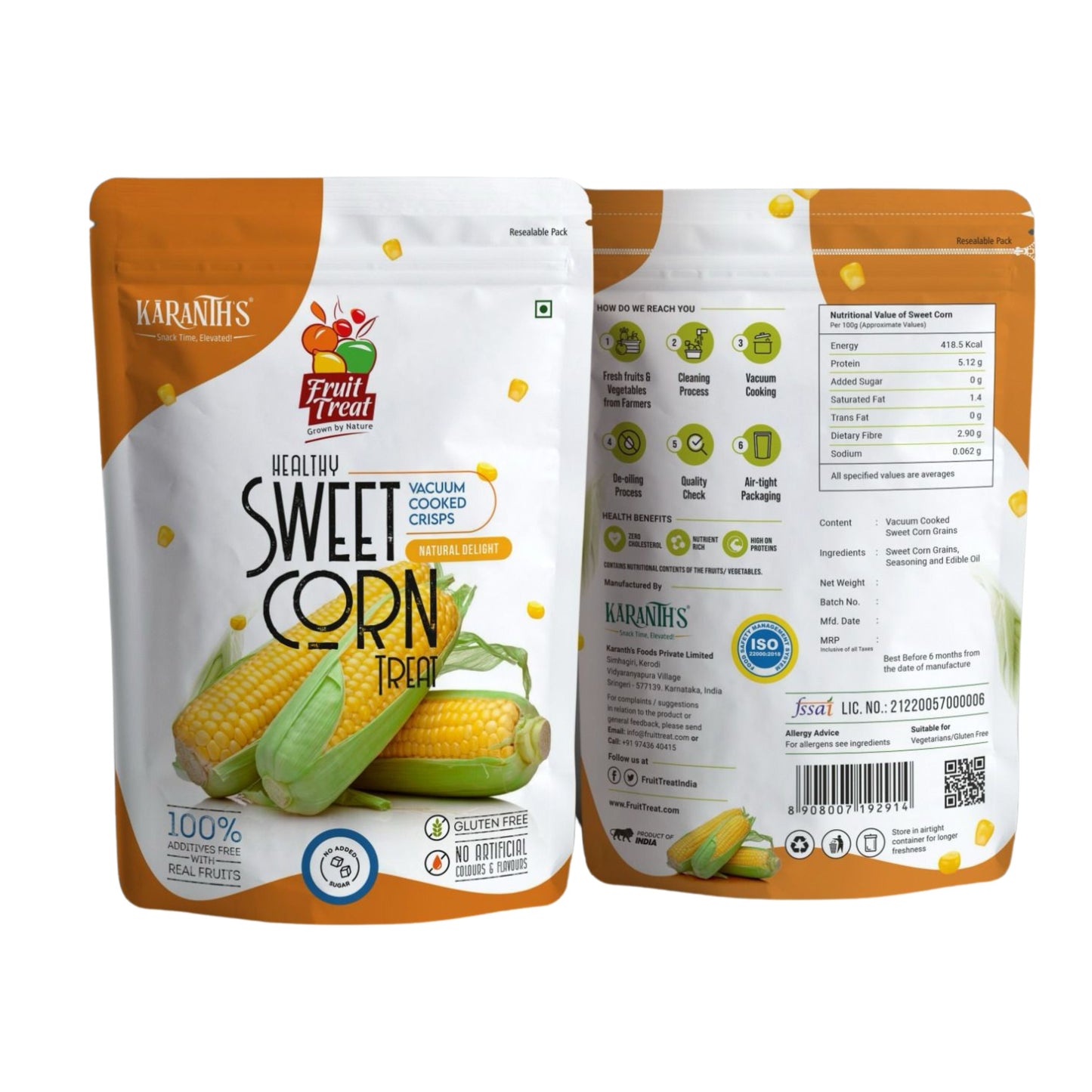 Karanths Sweet Corn Treat - Nutri Earth
