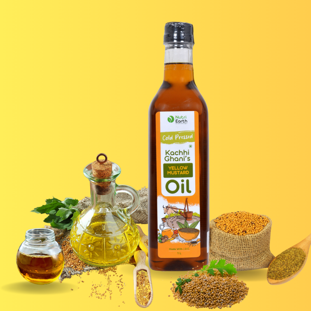 Wooden Cold Pressed Yellow Mustard Oil - Nutri Earth