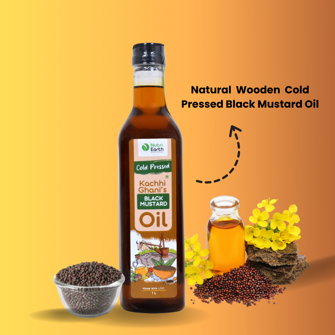 Wooden Cold Pressed Black Mustard Oil - Nutri Earth