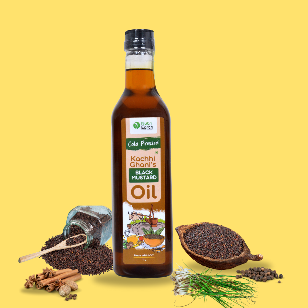 Wooden Cold Pressed Black Mustard Oil - Nutri Earth