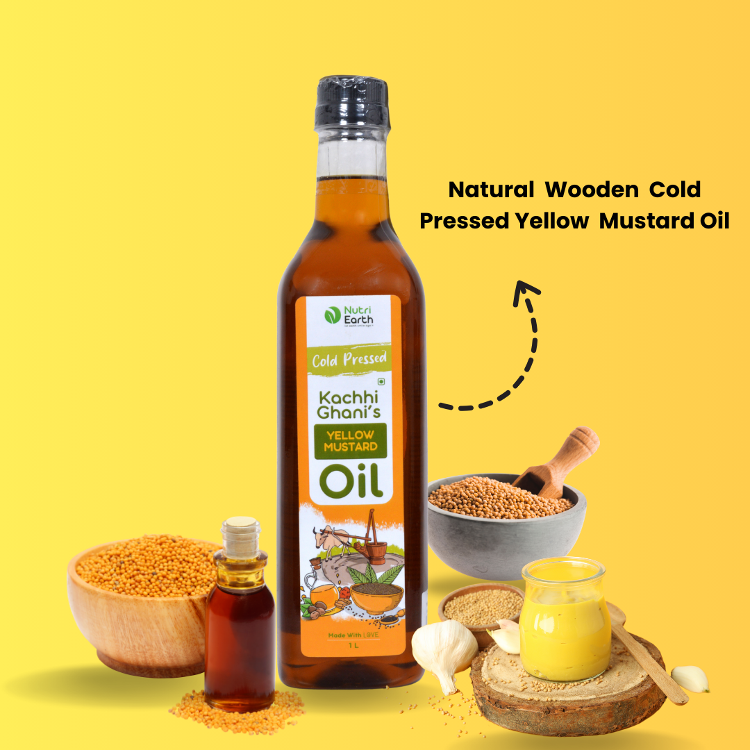 Wooden Cold Pressed Yellow Mustard Oil - Nutri Earth