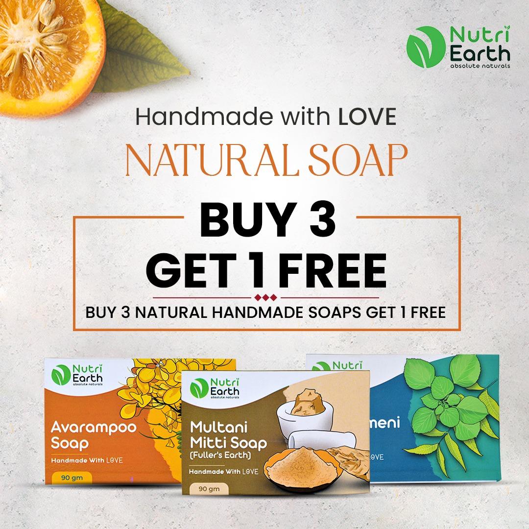 BUY 3 Gram Flour Handmade Soaps GET 1 FREE