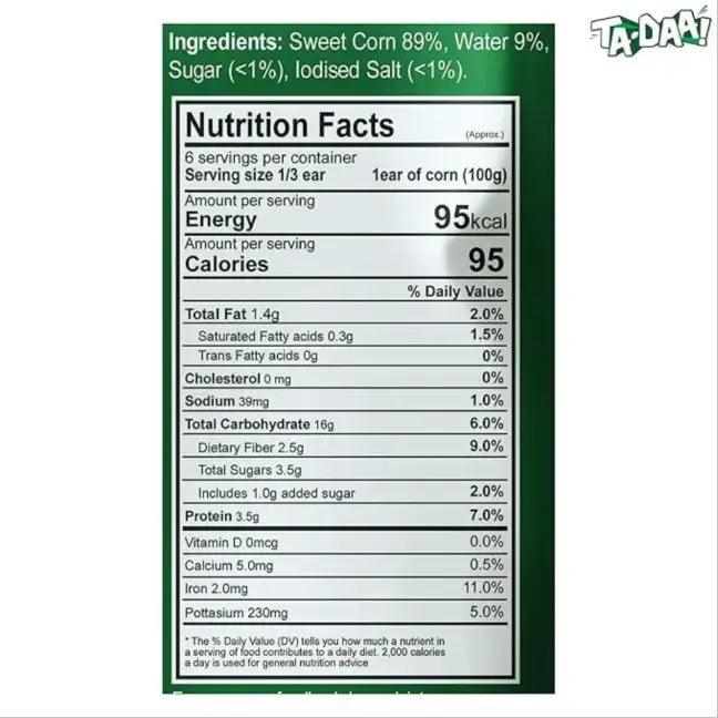 Ta-Daa Sweet Corn Double Cob - Nutri Earth