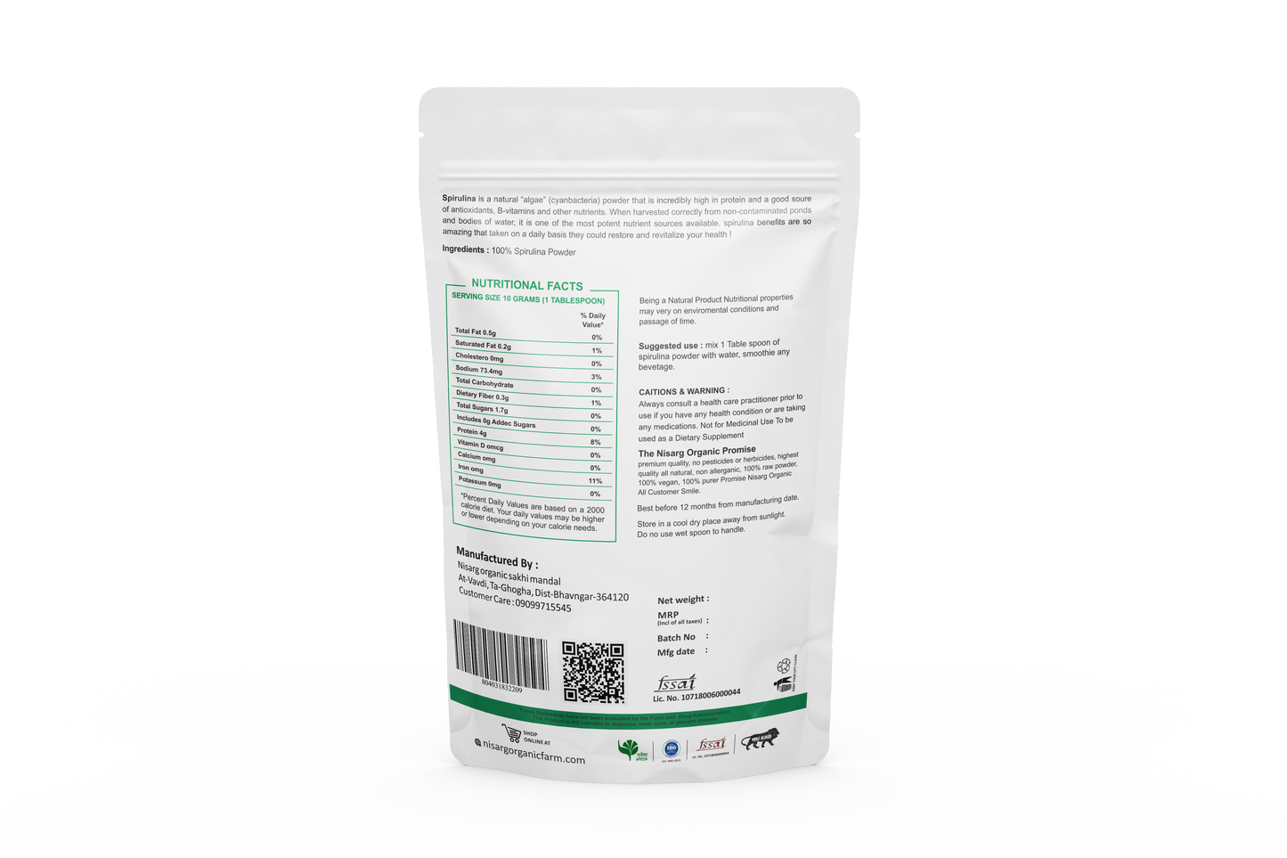 Spirulina Powder - Nutri Earth