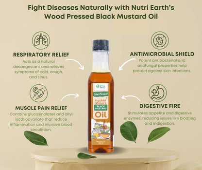 Wooden Cold Pressed Black Mustard Oil