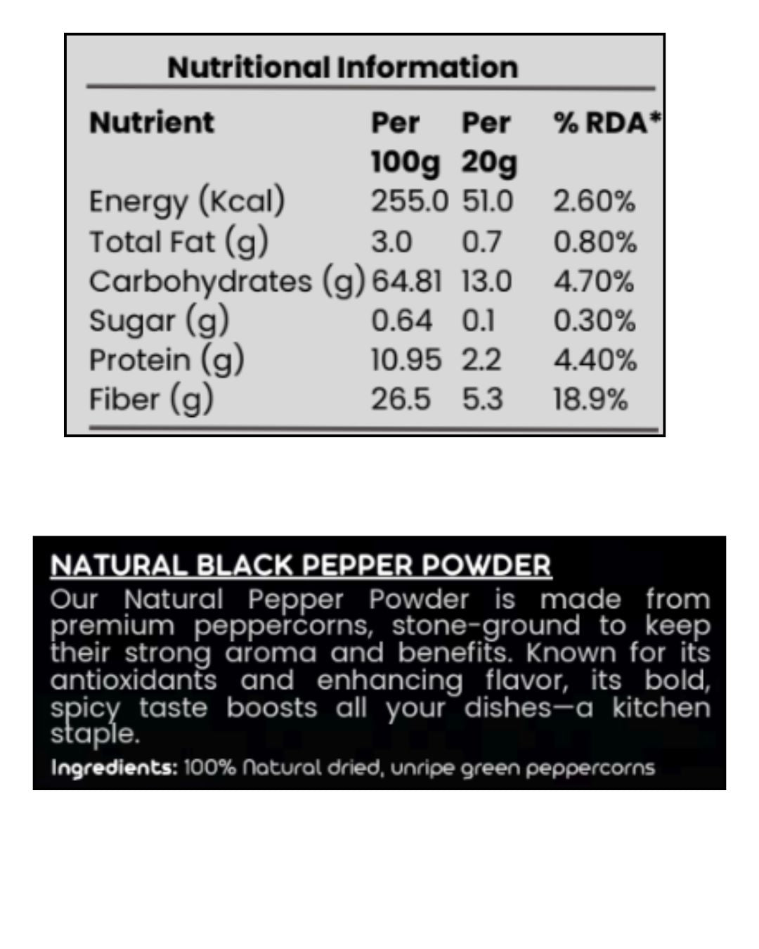 Black Pepper Powder