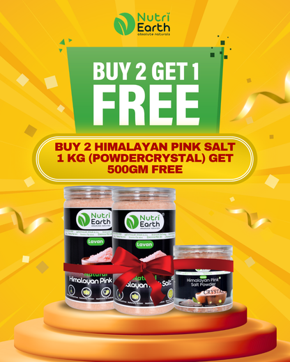 BUY 2 HIMALAYAN PINK SALT 1 KG (POWDER) GET 500GM FREE