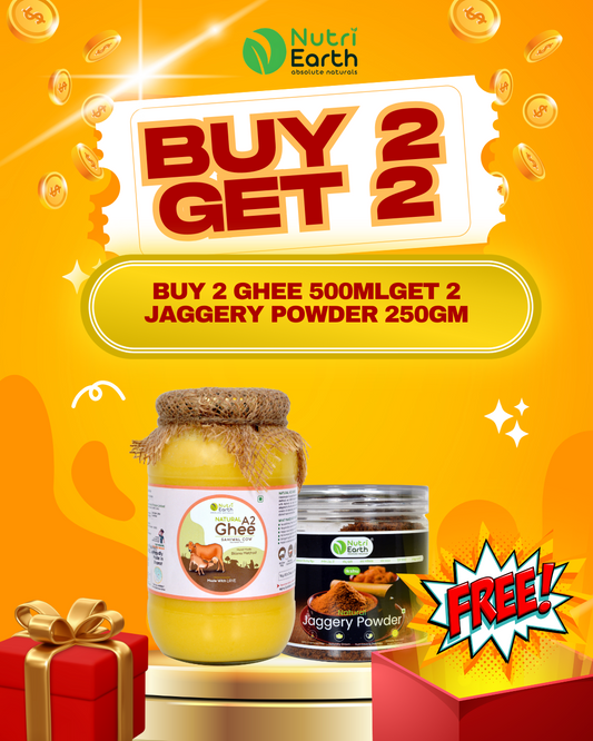 BUY 2 A2 Cow Ghee Gir 500ml GET 2 Jaggery Powder 250gm FREE