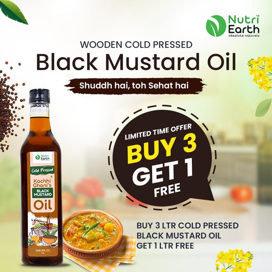 BUY 3 LTR COLD PRESSED BLACK MUSTARD OIL GET 1 LTR FREE
